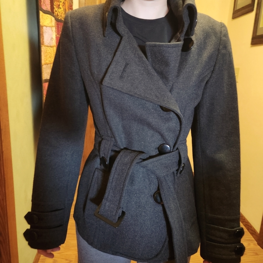 Womens Grey Wool Jacket size Small